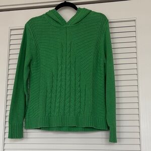 CAbi Spring Green 100% Cotton Hooded Sweater/Pullover, Size M